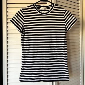 Vince. Pima Cotton Striped Tee